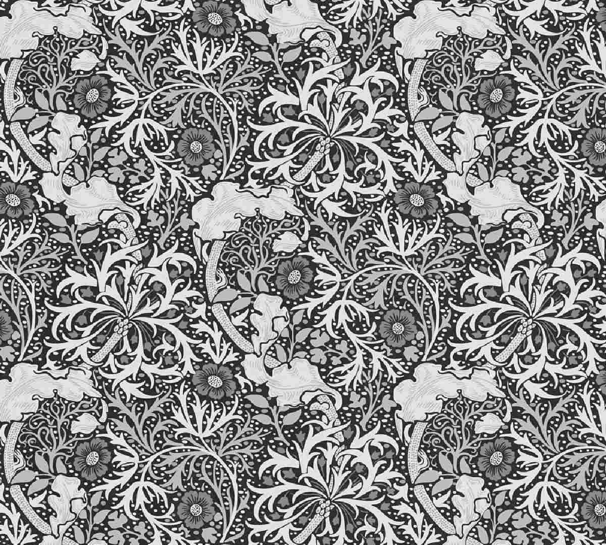 Vliestapete Art of Eden 390595 - Blumentapete Muster - Weiß, Schwarz